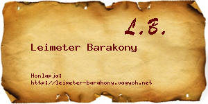 Leimeter Barakony névjegykártya